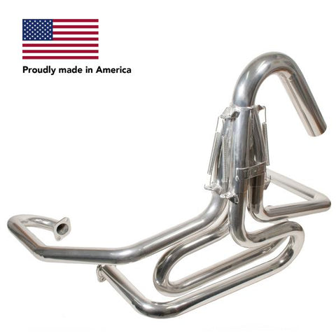Tri Mil Exhaust, Bobcat, 1-1/2 Standard Header with U-Bend Collector, Ceramic Coated - AA Performance Products