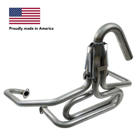 Tri Mil Exhaust, Bobcat, 1-1/2 Standard Header with U-Bend Collector, Raw Steel - AA Performance Products