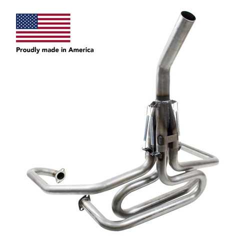 Tri Mil Exhaust, Bobcat, 1-1/2 Standard Header with Stinger Collector, Raw Steel Finish - AA Performance Products