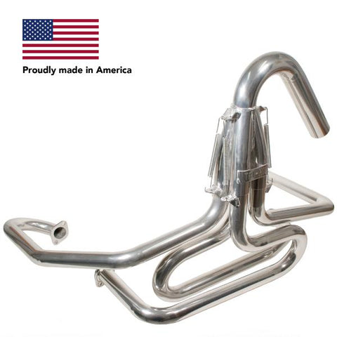 Tri Mil Exhaust, Bobcat, 1-5/8 Standard Header with U-Bend Collector, Ceramic Coated - AA Performance Products