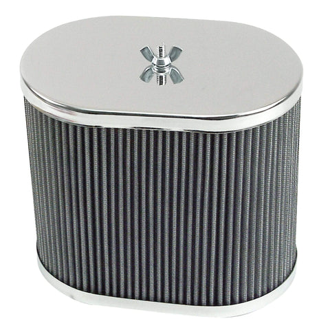 Chrome Oval Air Cleaner 40-48 IDF,  4-1/2" X 7" X 6" - AA Performance Products