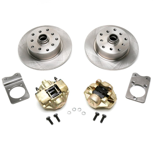 No Hassle Front Disc Brake Kit, fits Stock Drum Spindles, (1966-77) 5-Lug Dual Pattern - 5 x 130mm & 5 x 112mm