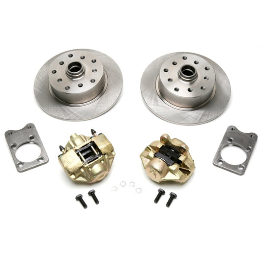No Hassle Front Disc Brake Kit, 5-Lug Dual Pattern - 5 x 130mm & 5 x 112mm, fits '71-'79 Super Beetle Stock Drum Spindles