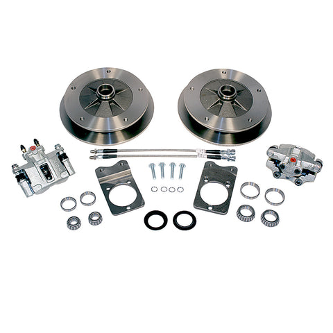 No Hassle Drum to Disc Brake Conversion Kit, Wide 5 with Ball Joint Spindles, fits ’69-’77 Bug, Ghia & Thing