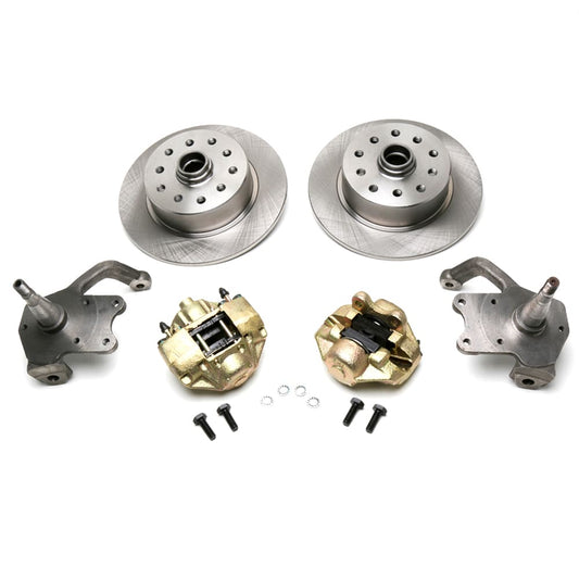 Front Disc Brake Kit With Stock Disc Spindles, 5-Lug Rotors, Dual Pattern - Chevy / Ford - 5 x 4-3/4" & 5 x 4-1/2"