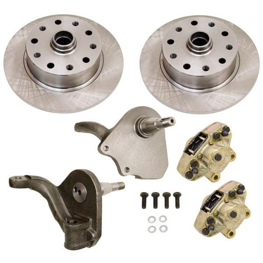 Front Disc Brake Kit, Drop Spindles, 5-Lug (Porsche/Bus Pattern - 5x130/5x112) - AA Performance Products
