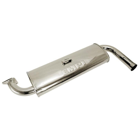 Large 3 Bolt Flange Single Quiet Pack Muffler only Ceramic Coated - AA Performance Products