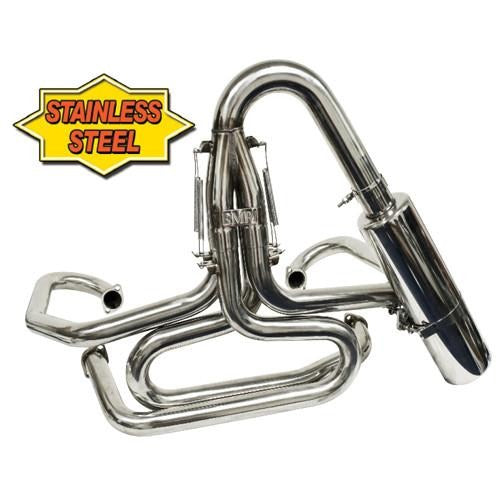 1 5/8" Stainless Steel Off-Road Competition Exhaust Systems w/ Stainless Steel Racing Muffler - AA Performance Products