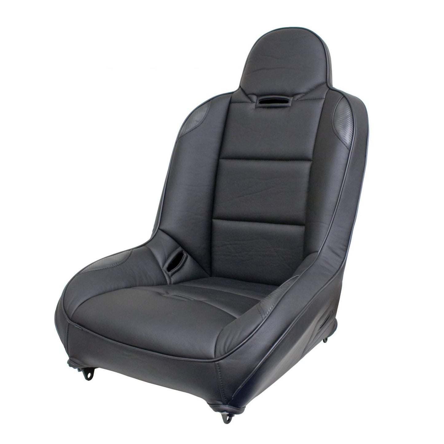 Black Leather Look Vinyl w/ Carbon Fiber Look Accents