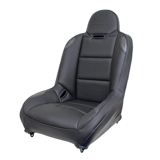Black Leather Look Vinyl w/ Carbon Fiber Look Accents
