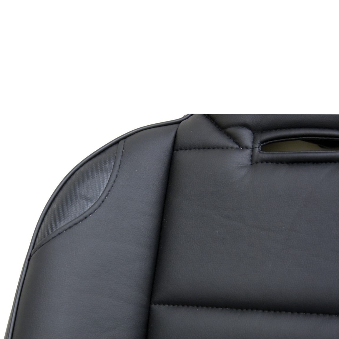 Black Leather Look Vinyl w/ Carbon Fiber Look Accents