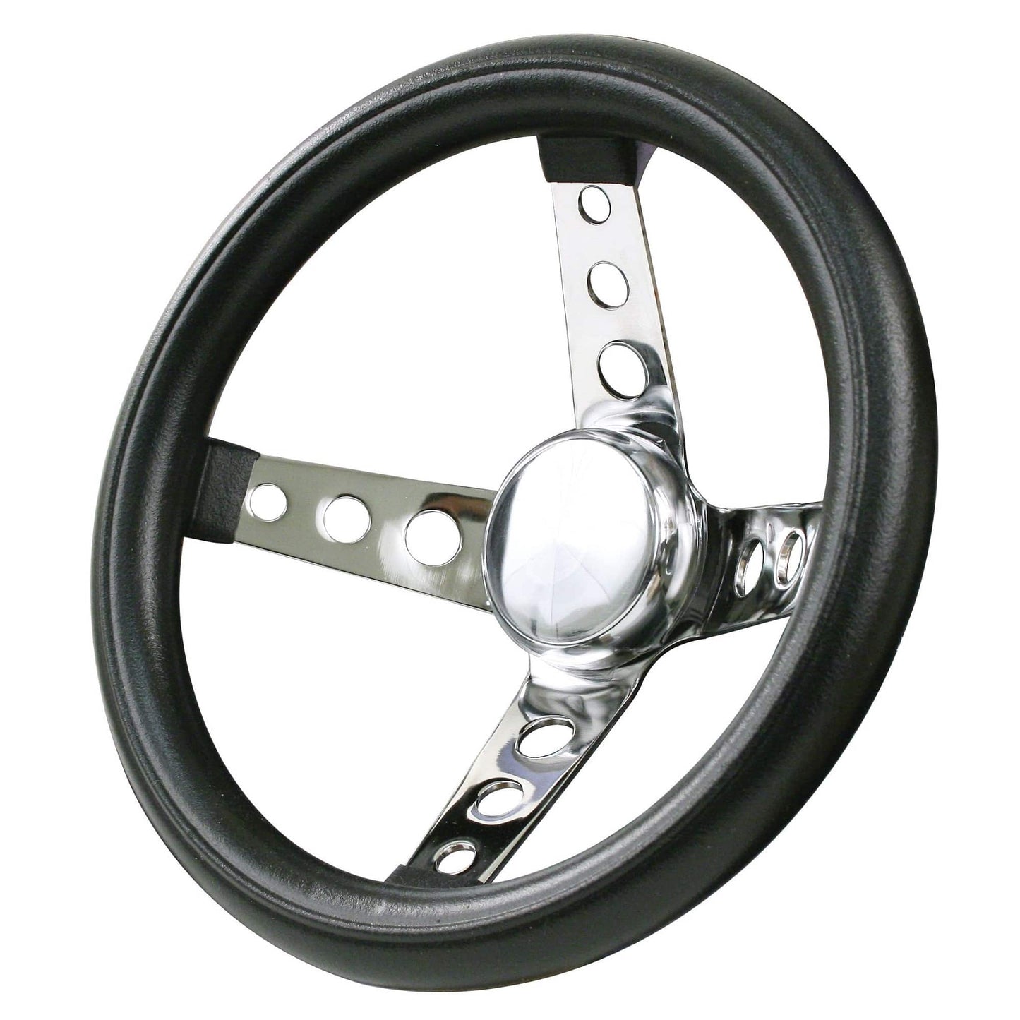 Classic Foam, Chrome, 4 spoke, 11-½" dia., 3-¾" dish / 3-¾"