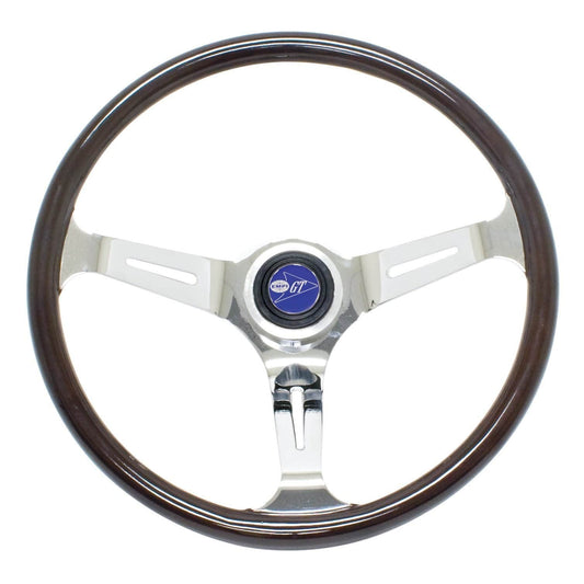 EMPI 380mm/23mm Grip Dark Classic Wood Steering Wheel
