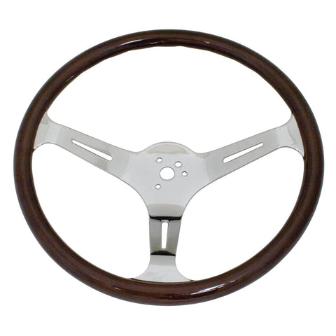 EMPI 380mm/23mm Grip Dark Classic Wood Steering Wheel