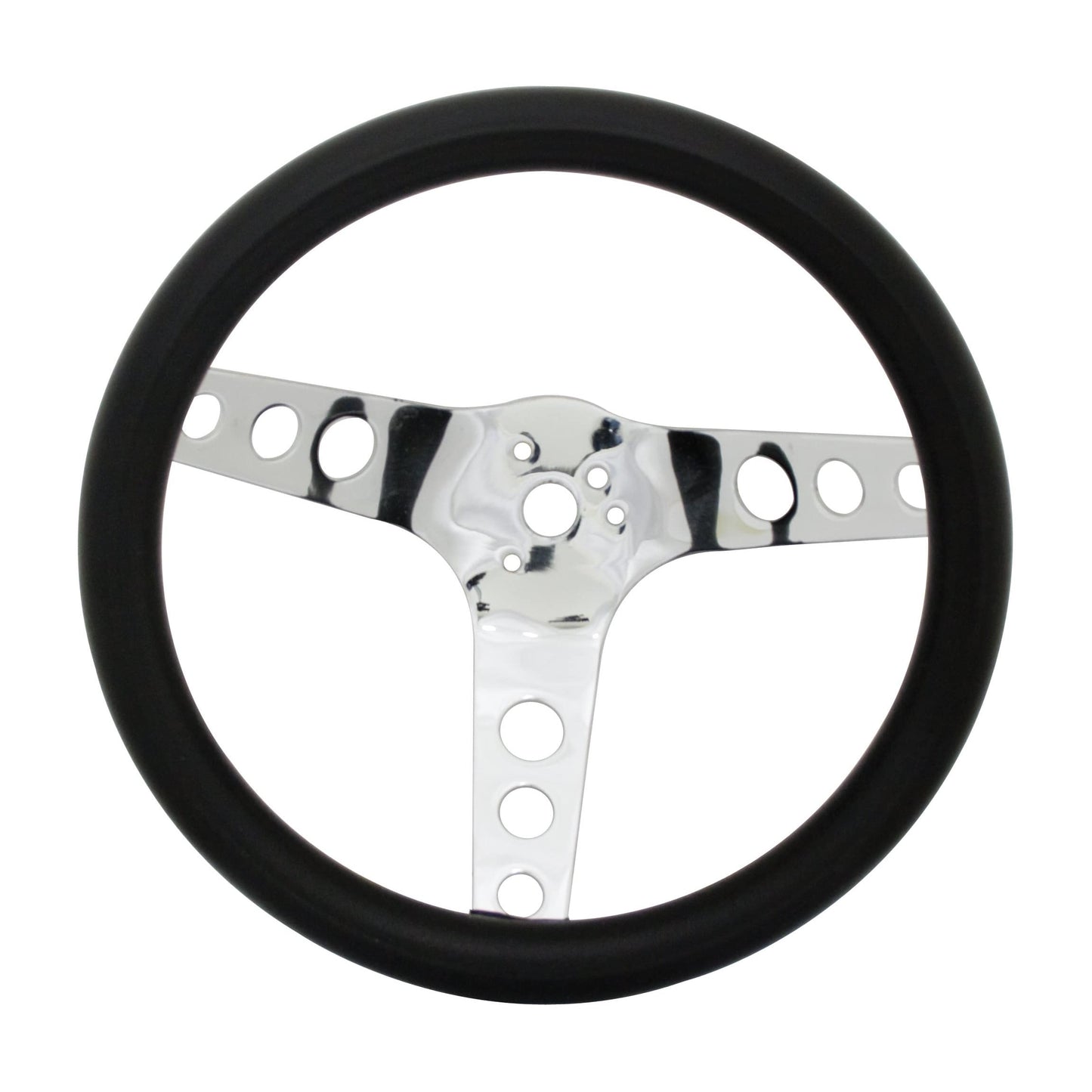 Classic Foam, Chrome, 3 spoke, 11-½" dia., 3-¾" dish / 3-¾"