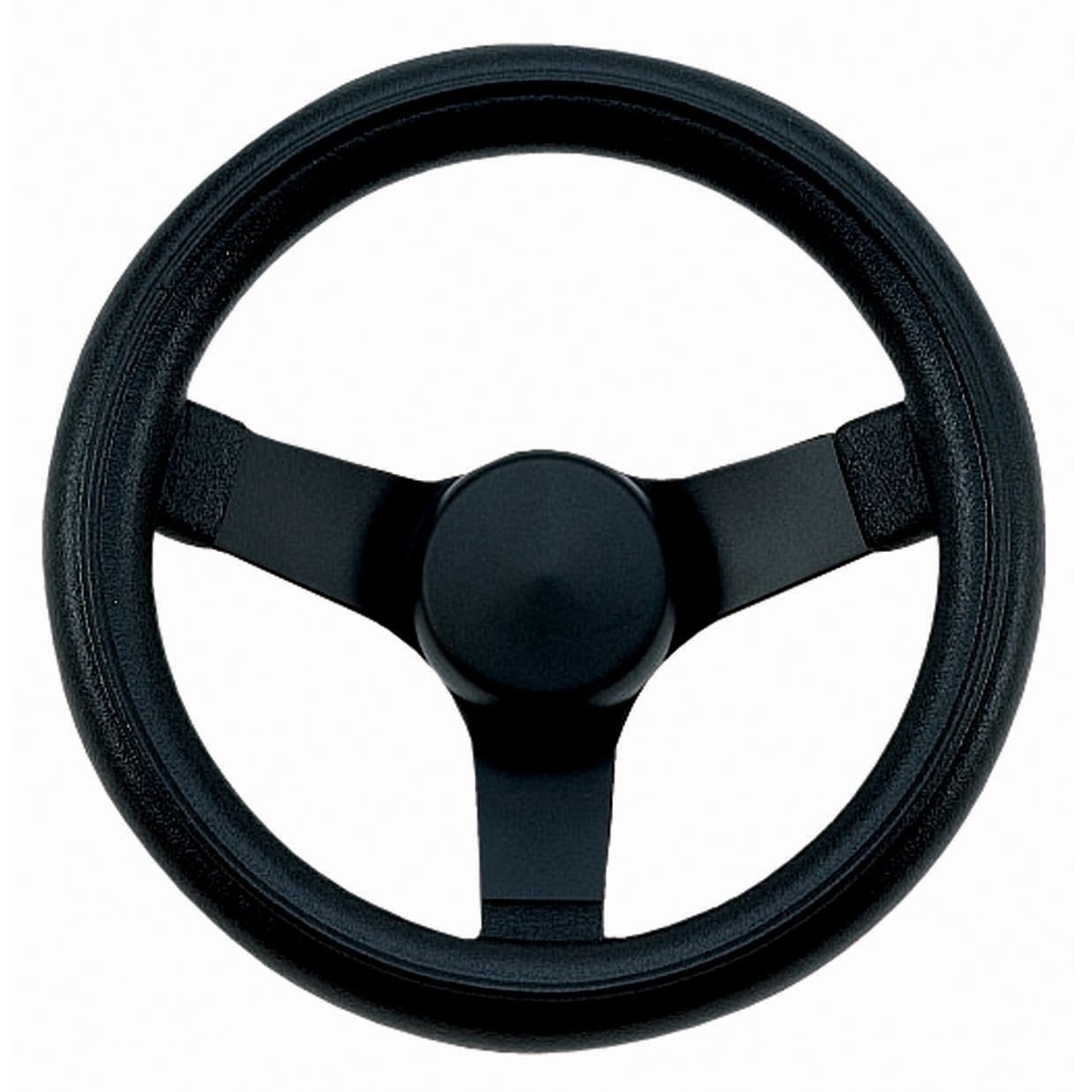 Classic Foam, Black, 3 soild spoke, 10-1/4" dia., 2-1/2" dish / 2-7/8"