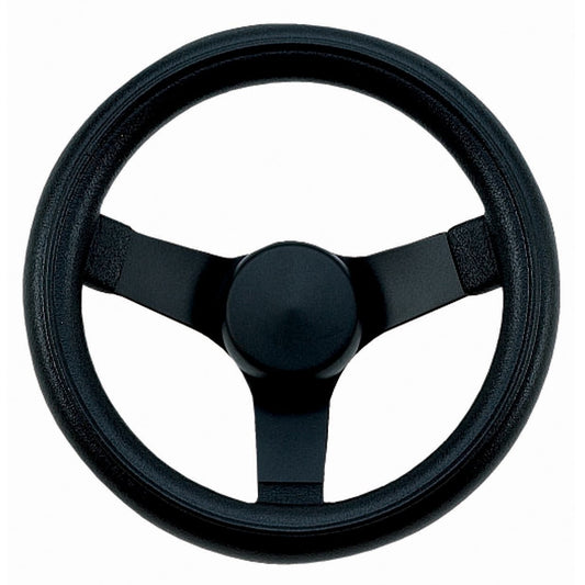 Classic Foam, Black, 3 soild spoke, 10-1/4" dia., 2-1/2" dish / 2-7/8"