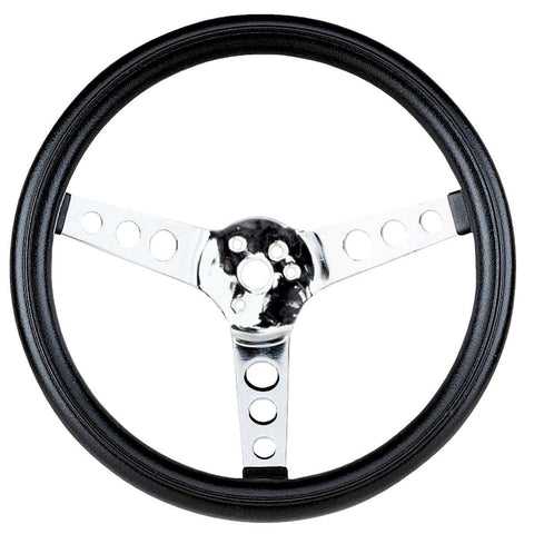 EMPI Poly-Foam Steering Wheel, 3 spokes, 13-½” Dia., 3-½” Dish / 3-½”