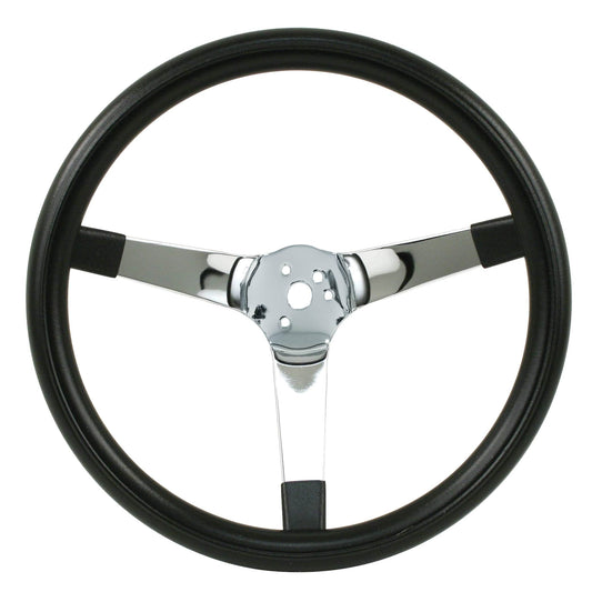 EMPI Poly-Foam Steering wheel, 3 Spokes, 14-¾" Dia., 4" Dish / 4-¼"