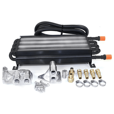 Skin Packed 6-Pass Oil Cooler Kit, 1/2" Hose Barb, w/Booster Kit - AA Performance Products