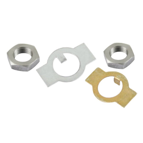 Spindle Nut Kit, Left & Right, 27mm Hex, M18 x 1.5 (LH & RH) Thread, Lock Plates