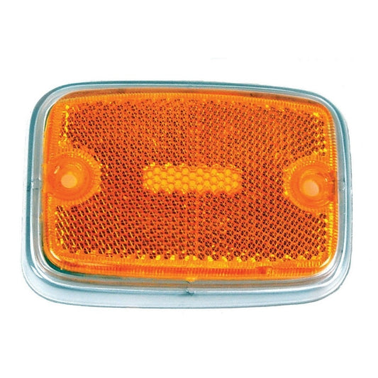 Side Marker Lens, Type 2, 70-74, Yellow/Silver Trim, Each