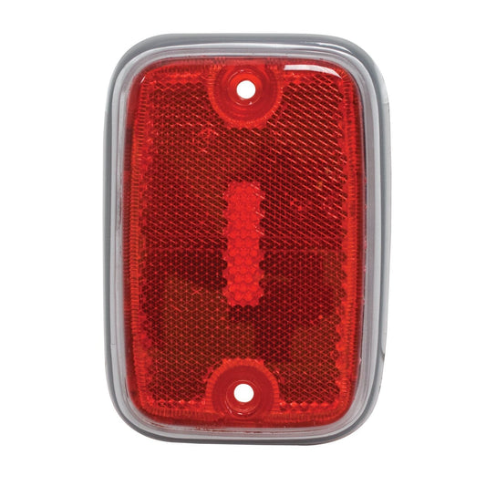 Side Marker Lens, Type 2, 70-74, Red/Silver Trim, Each