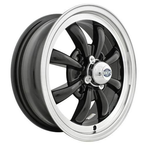 Empi 9682 GT-8 Spoke Gloss Black w/ Polished Lip 5.5x15" - AA Performance Products