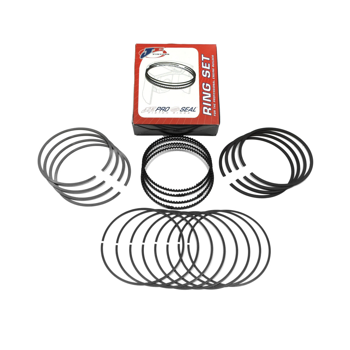 JE 94mm Chrome Ring Set 1.0 x 1.2 x 2.8 - AA Performance Products