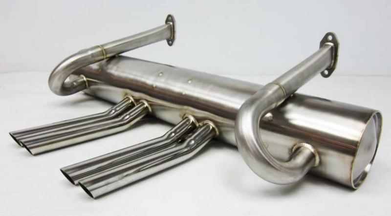 AA 356 Stainless Muffler 4 Tip Abarth Style - AA Performance Products